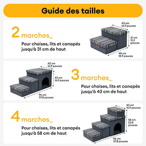 Escalier pour chien pliable avec rangement et condo - Funnyfuzzy SnugNest