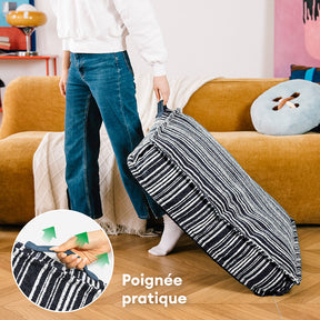 Pouf de rangement durable et lit pour chien - Funnyfuzzy SnugNest