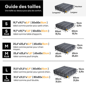 Pouf de rangement durable et lit pour chien - Funnyfuzzy SnugNest