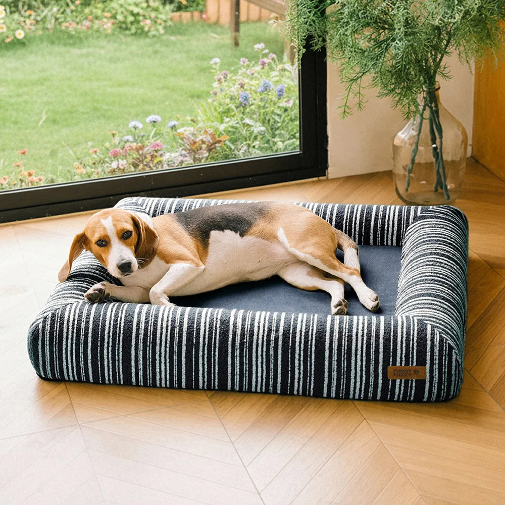 Panier pour chien en mousse à mémoire orthopédique toutes saisons - Funnyfuzzy SnugNest
