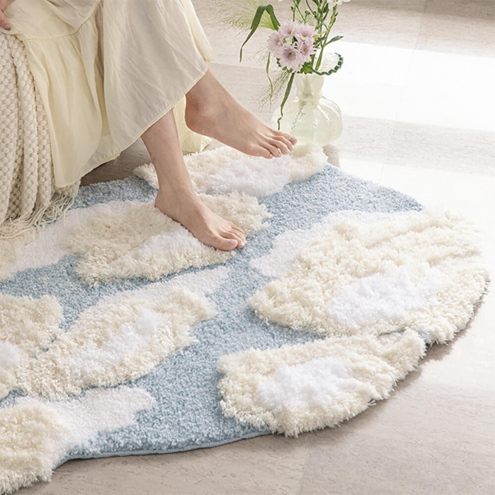 Tapis Fausse Cachemire en Forme de Nuage - Ultra Doux et Confortable