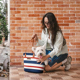 Sac de plage en coton tissé léger fait main transport pour animaux idéal pour les vacances d'été