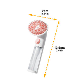 Brosse de bain massante avec distributeur de shampoing 2 en 1 pour chien