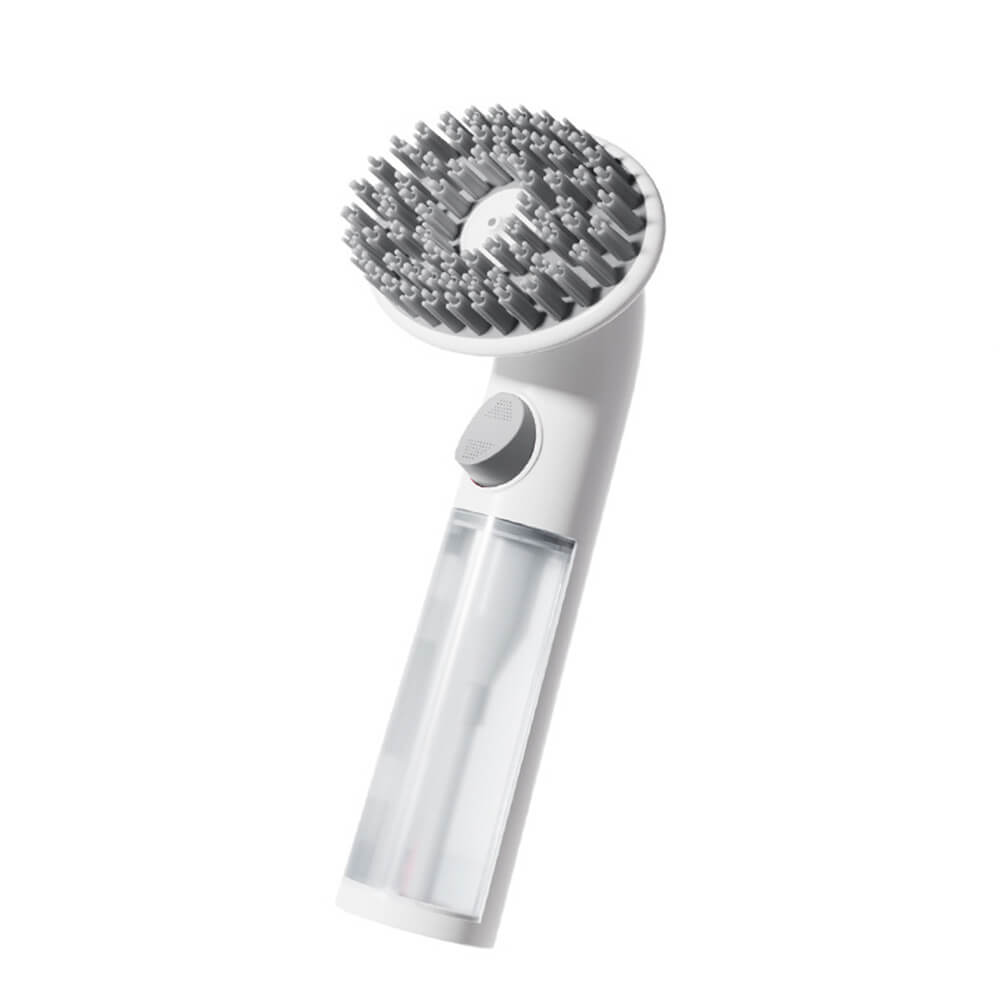Brosse de bain massante avec distributeur de shampoing 2 en 1 pour chien