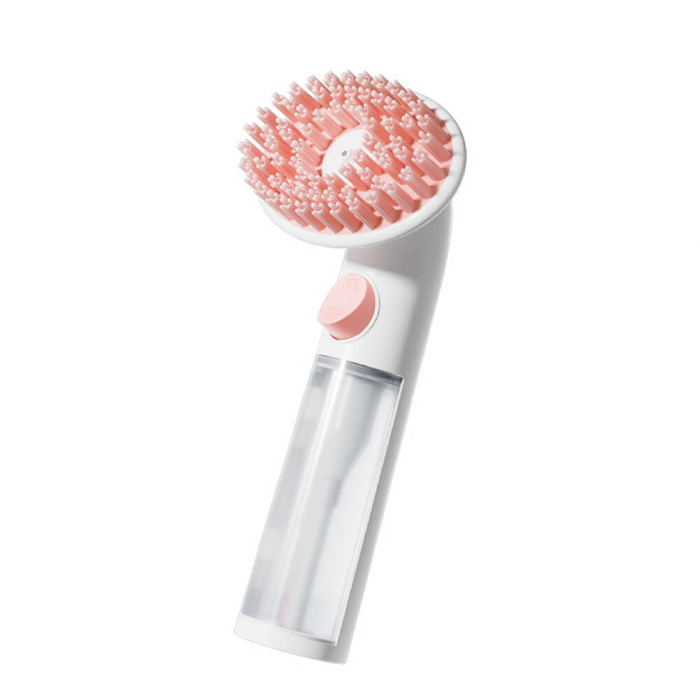 Brosse de bain massante avec distributeur de shampoing 2 en 1 pour chien