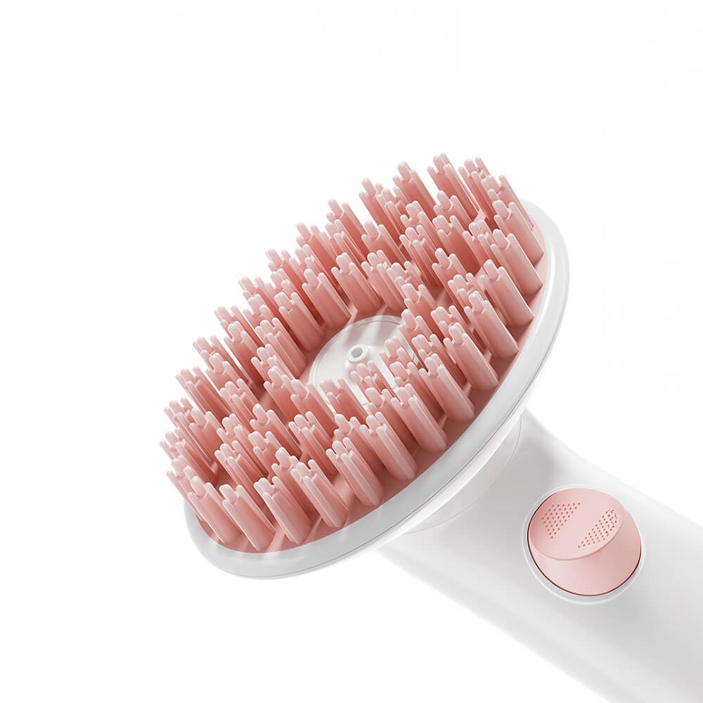 Brosse de bain massante avec distributeur de shampoing 2 en 1 pour chien