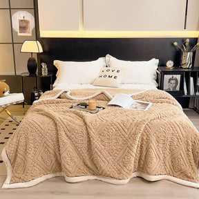 Couverture polaire douce en velours de lait gaufré de style baroque