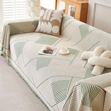 Housse de canapé en chenille à motif géométrique classique