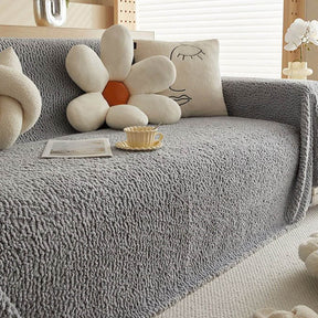 Housse de canapé durable en chenille pelucheuse effet nuage