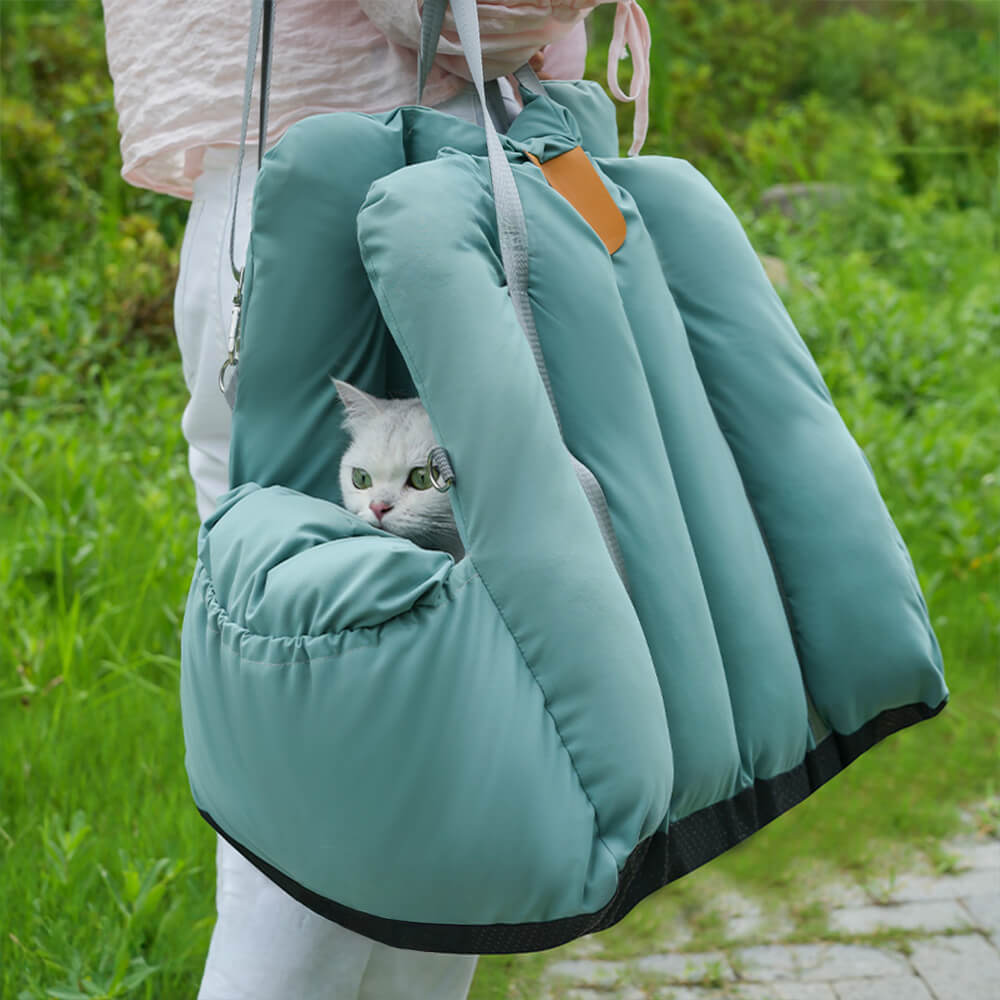 Siège auto convertible pour chien et chat et sac de transport souple et portable