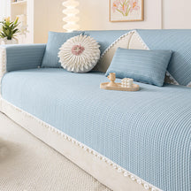 Coussin rafraîchissant avec bordure en dentelle délicate et housse de canapé effet glacé