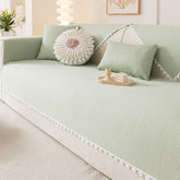 Coussin rafraîchissant avec bordure en dentelle délicate et housse de canapé effet glacé