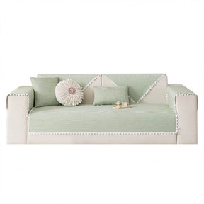 Coussin rafraîchissant avec bordure en dentelle délicate et housse de canapé effet glacé