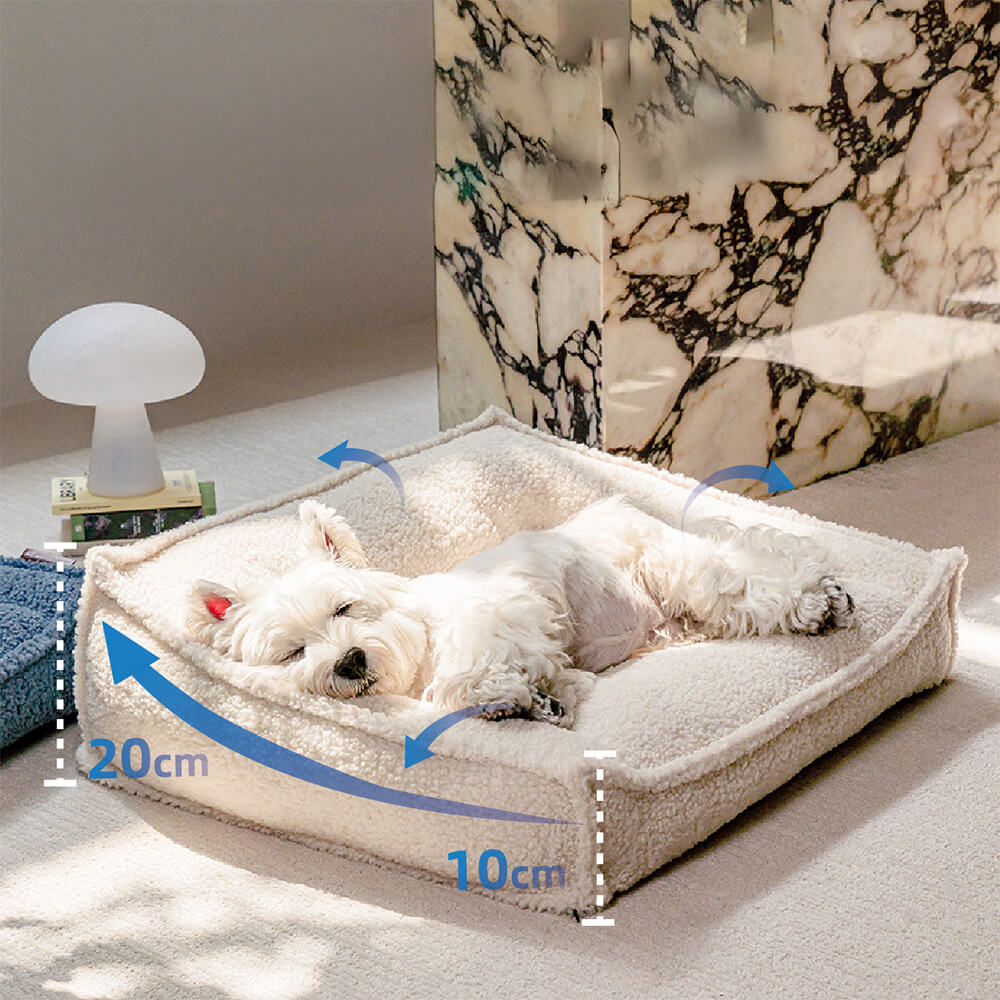 Lit rond pour chien et chat avec coussin de confort en peluche et soutien