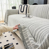 Jeté de canapé housse de canapé en chenille chevron élégant