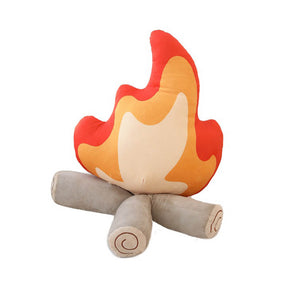 Coussin décoratif en peluche en forme de flamme pour canapé