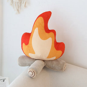 Coussin décoratif en peluche en forme de flamme pour canapé