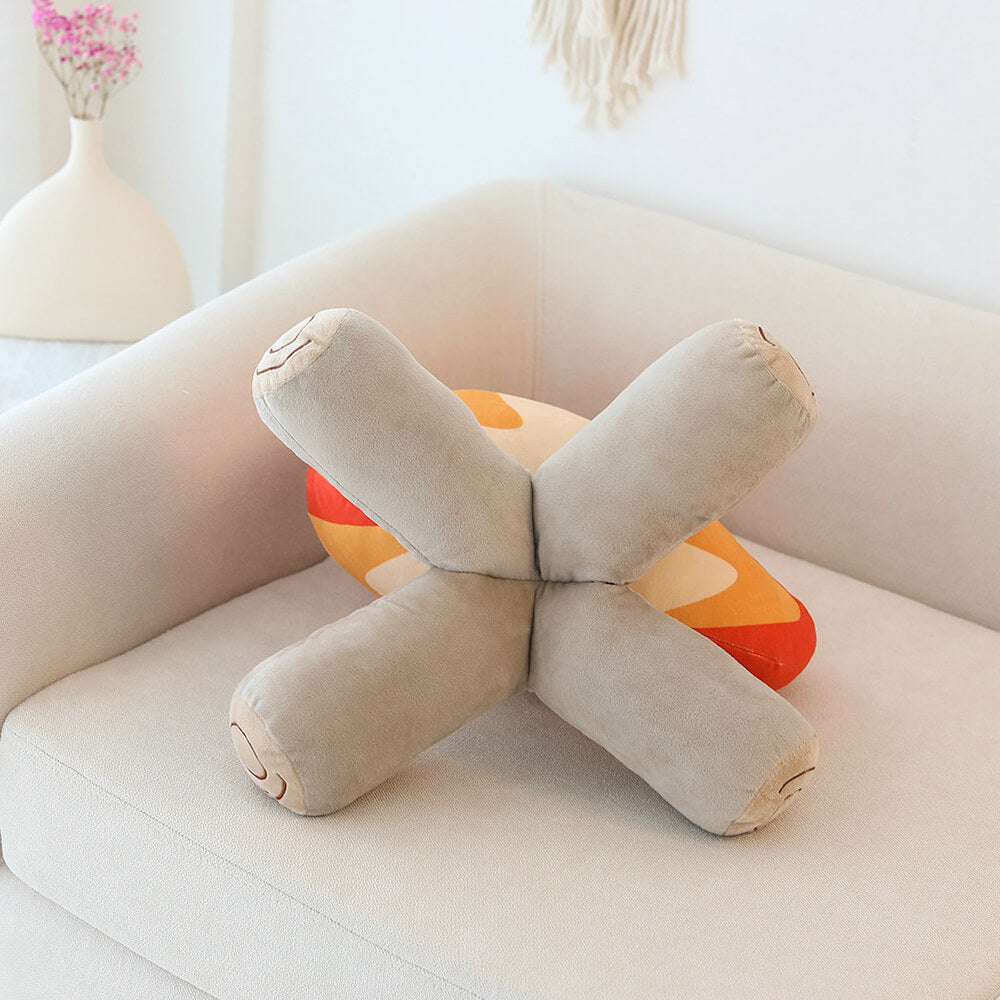 Coussin décoratif en peluche en forme de flamme pour canapé