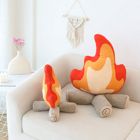 Coussin décoratif en peluche en forme de flamme pour canapé