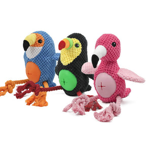 Jouet interactif en corde durable pour chien Flamingo et Perroquet