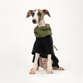 Manteau polaire chaud à quatre pattes pour chien avec col roulé amovible