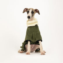 Manteau polaire chaud à quatre pattes pour chien avec col roulé amovible