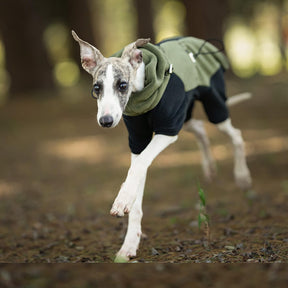 Manteau polaire chaud à quatre pattes pour chien avec col roulé amovible