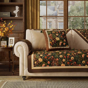 Housse de canapé antidérapante de style jardin vintage