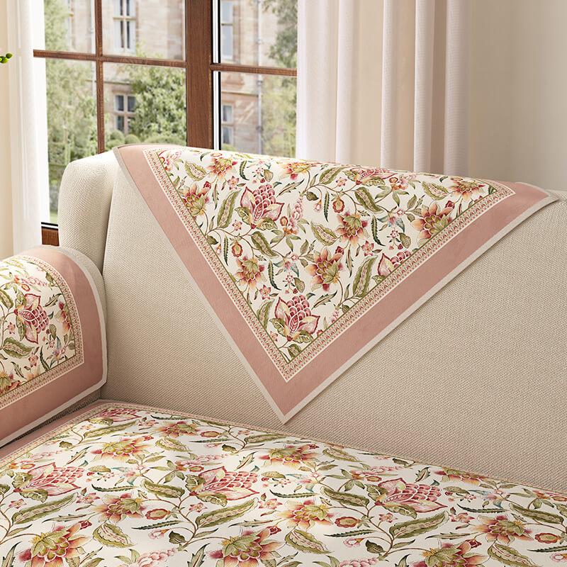 Housse de canapé antidérapante de style jardin vintage