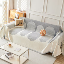 Housse de canapé réversible en chenille à motif géométrique