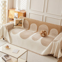 Housse de canapé réversible en chenille à motif géométrique