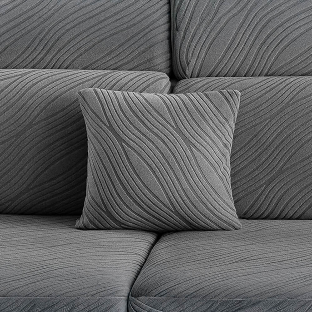 Housse de canapé magique intégrale antidérapante en jacquard à rayures