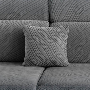 Housse de canapé magique intégrale antidérapante en jacquard à rayures