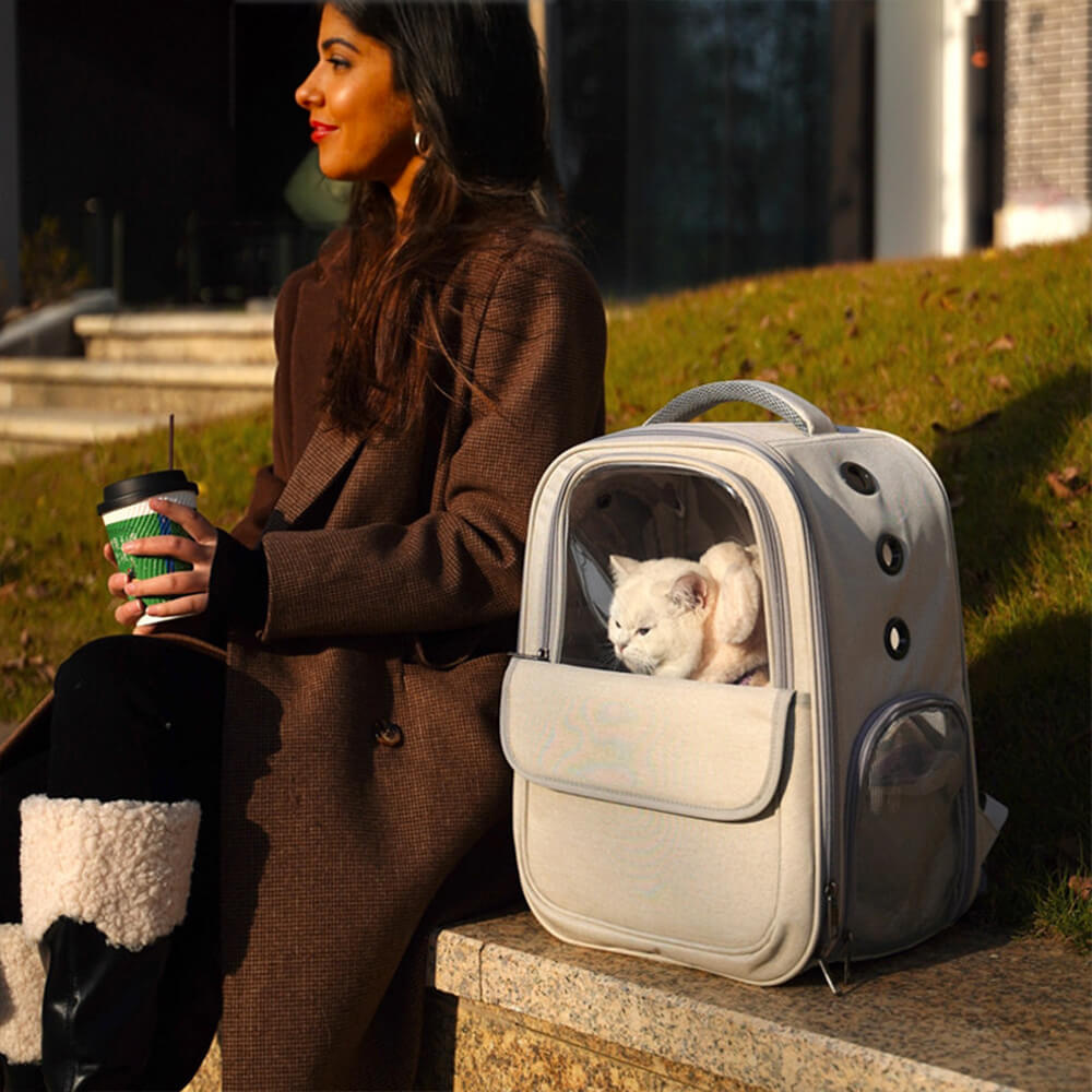 Sac à dos respirant léger et pliable pour transporter des chats et petits animaux