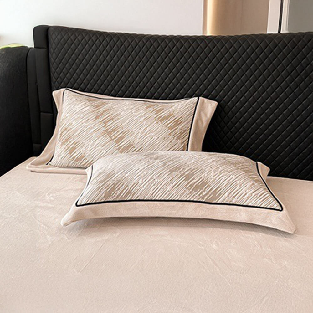 Parure de lit en velours de lait double face doux et luxueux