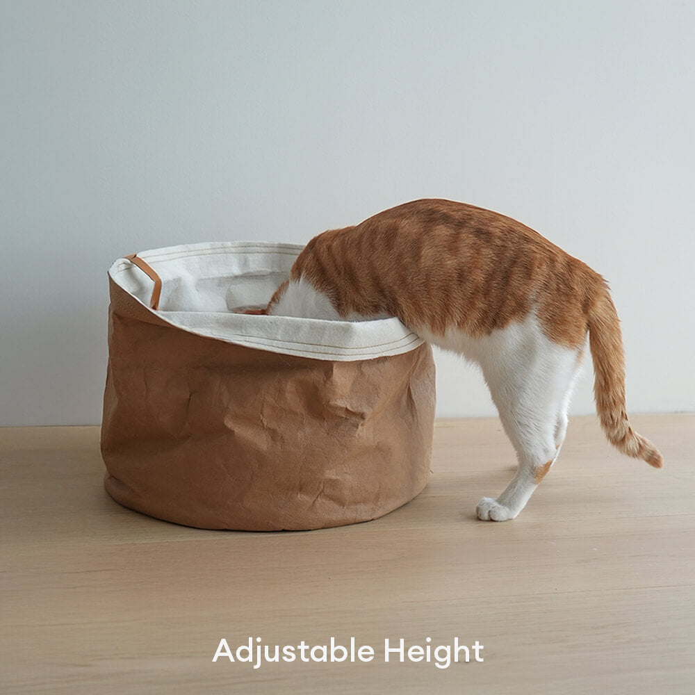 Lit minimaliste pour chat en papier kraft lavable et pliable