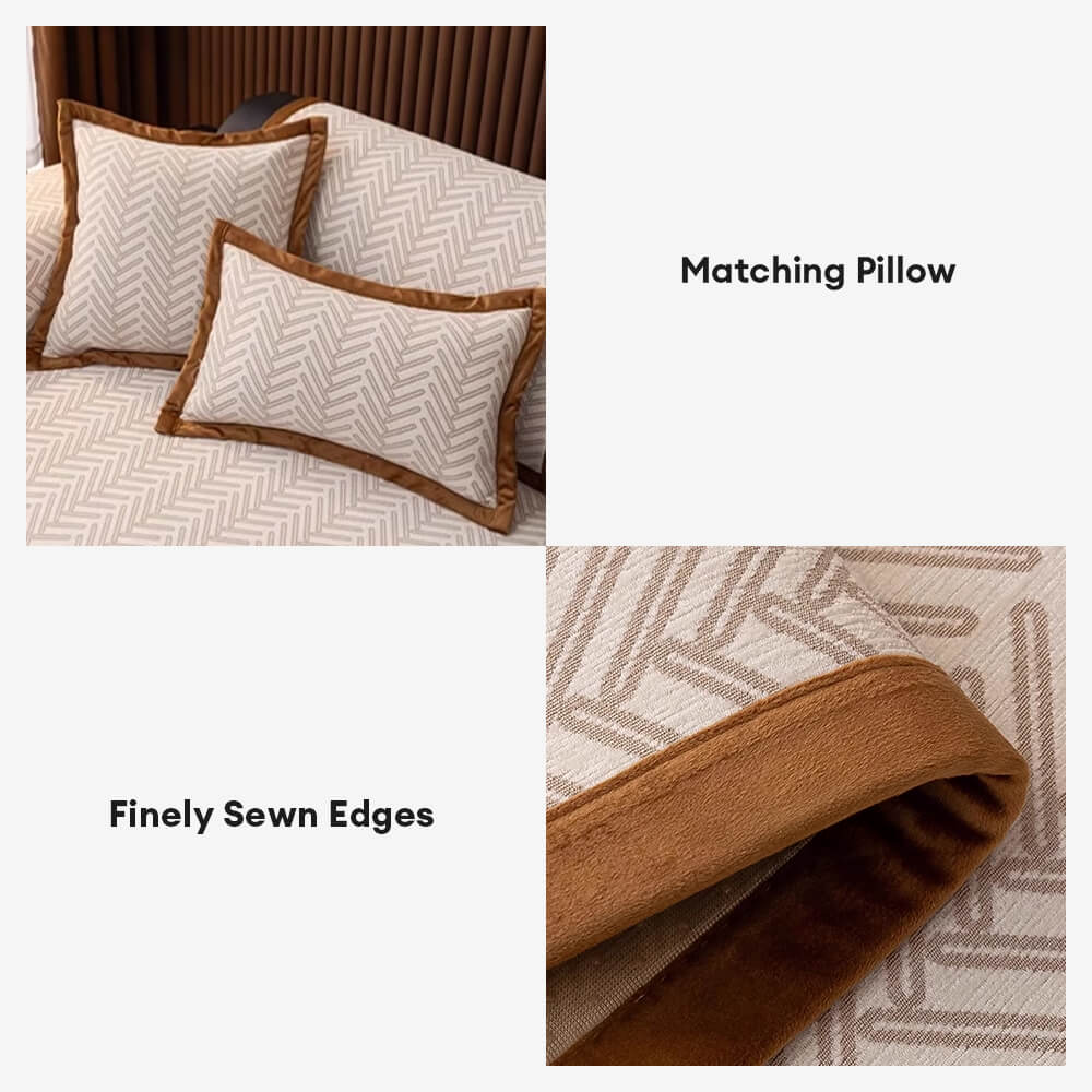 Housse de canapé en chenille chevron chic et moderne anti-rayures et antidérapante