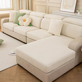 Housse de canapé d'angle extensible magique stretch pleine largeur motif géométrique moderne
