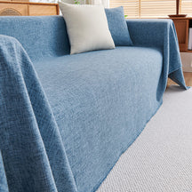 Housse de canapé en lin moderne durable avec franges minimalistes