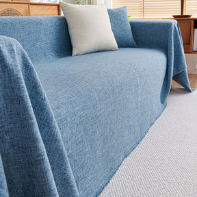 Housse de canapé en lin moderne durable avec franges minimalistes