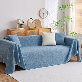Housse de canapé en lin moderne durable avec franges minimalistes