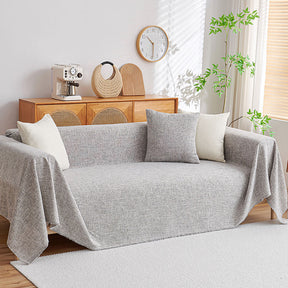 Housse de canapé en lin moderne durable avec franges minimalistes