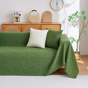 Housse de canapé en lin moderne durable avec franges minimalistes