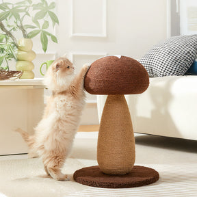 Poste à gratter en sisal naturel forme de champignon pour grands chats