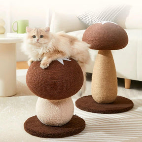 Poste à gratter en sisal naturel forme de champignon pour grands chats