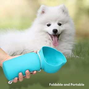 Bouteille d'eau pour animaux en silicone souple pliable et étanche portable pour l'extérieur