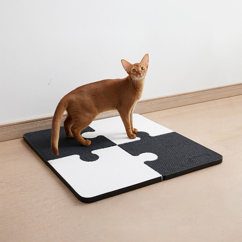 Panneau à gratter en forme de puzzle auto-adhésif résistant aux rayures pour chats