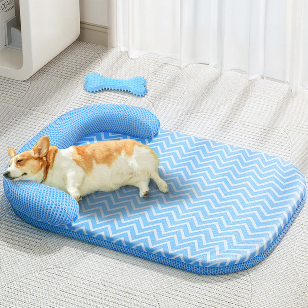 Lit pour chien avec soutien cervical résistant aux rayures imperméable et respirant