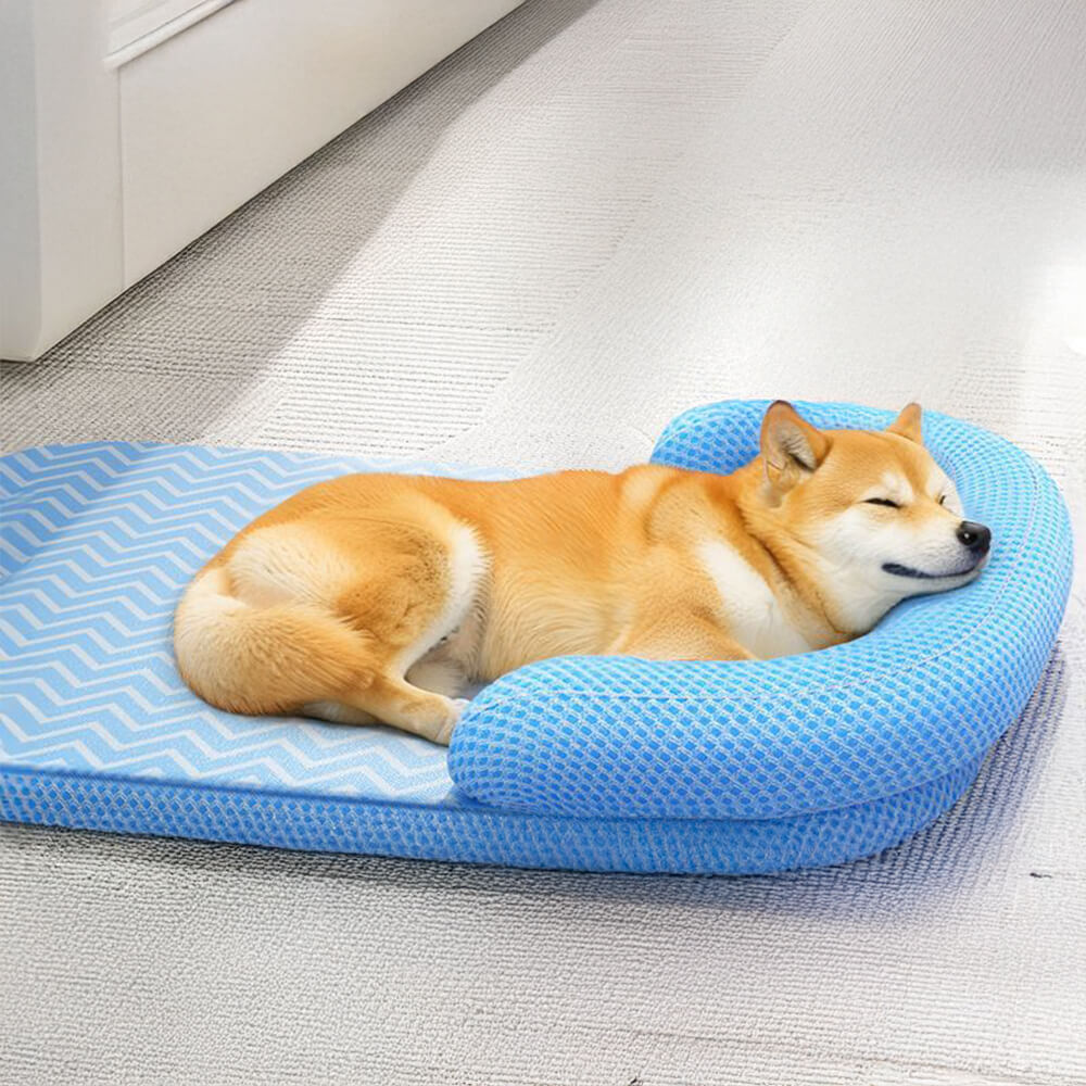 Lit pour chien avec soutien cervical résistant aux rayures imperméable et respirant
