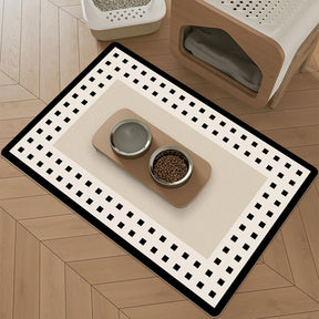 Tapis d'alimentation pour animaux en diatomite avec support géométrique simple